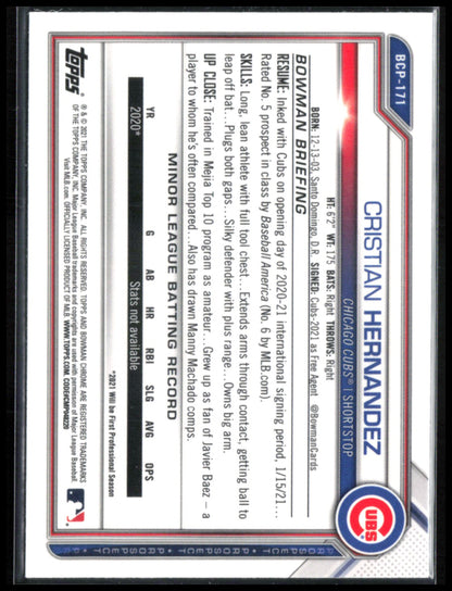Cristian Hernandez 1st Bowman Mojo