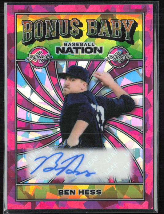 Ben Hess Auto /6 Leaf Baseball Nation Bonus Baby