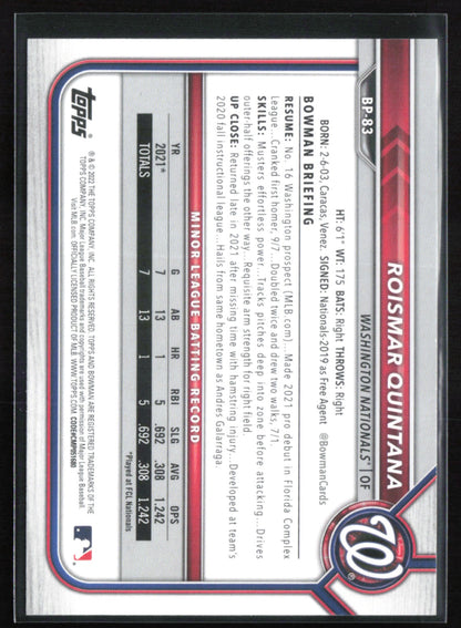 Roismar Quintana 1st Bowman Blue /150