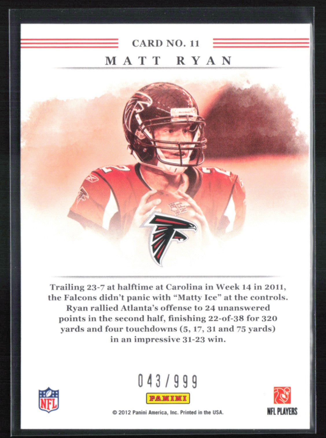 Matt Ryan /999 Elite Series