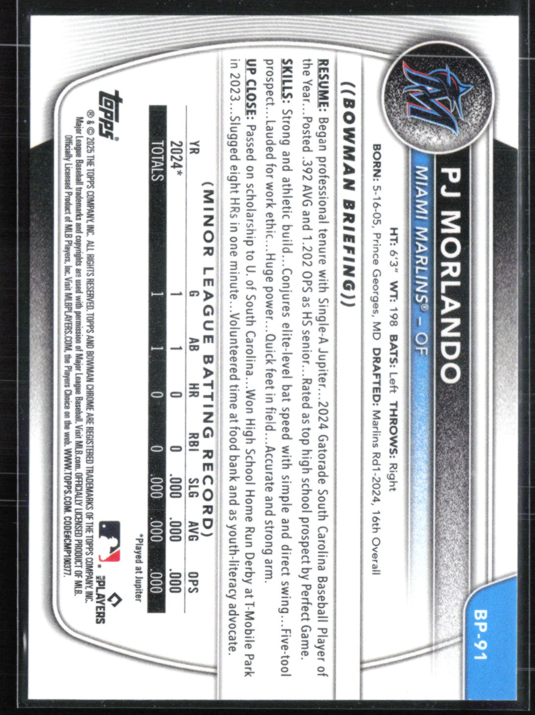 PJ Morlando 1st Bowman