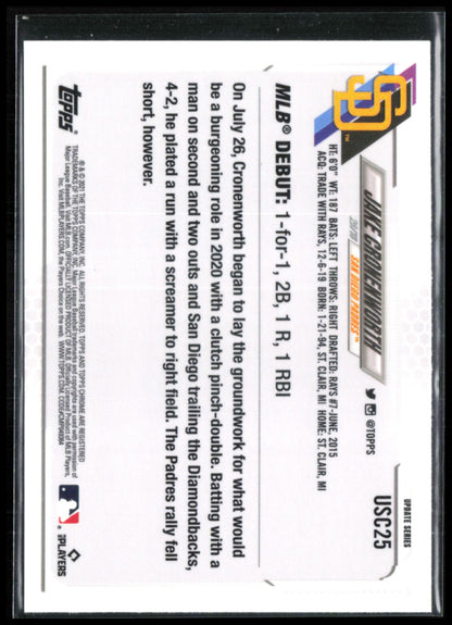 Jake Cronenworth RC Purple Refractor