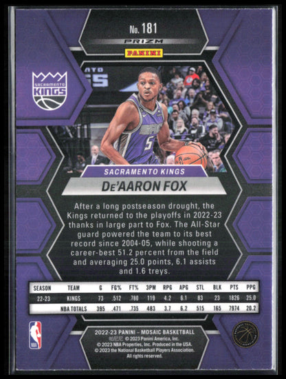 De'Aaron Fox Green Mosaic