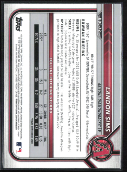 Landon Sims 1st Bowman B&W Raywave
