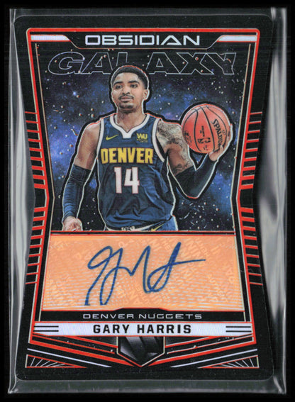 Gary Harris Auto /25 Orange Electric Etch Obsidian Galaxy Die-Cut