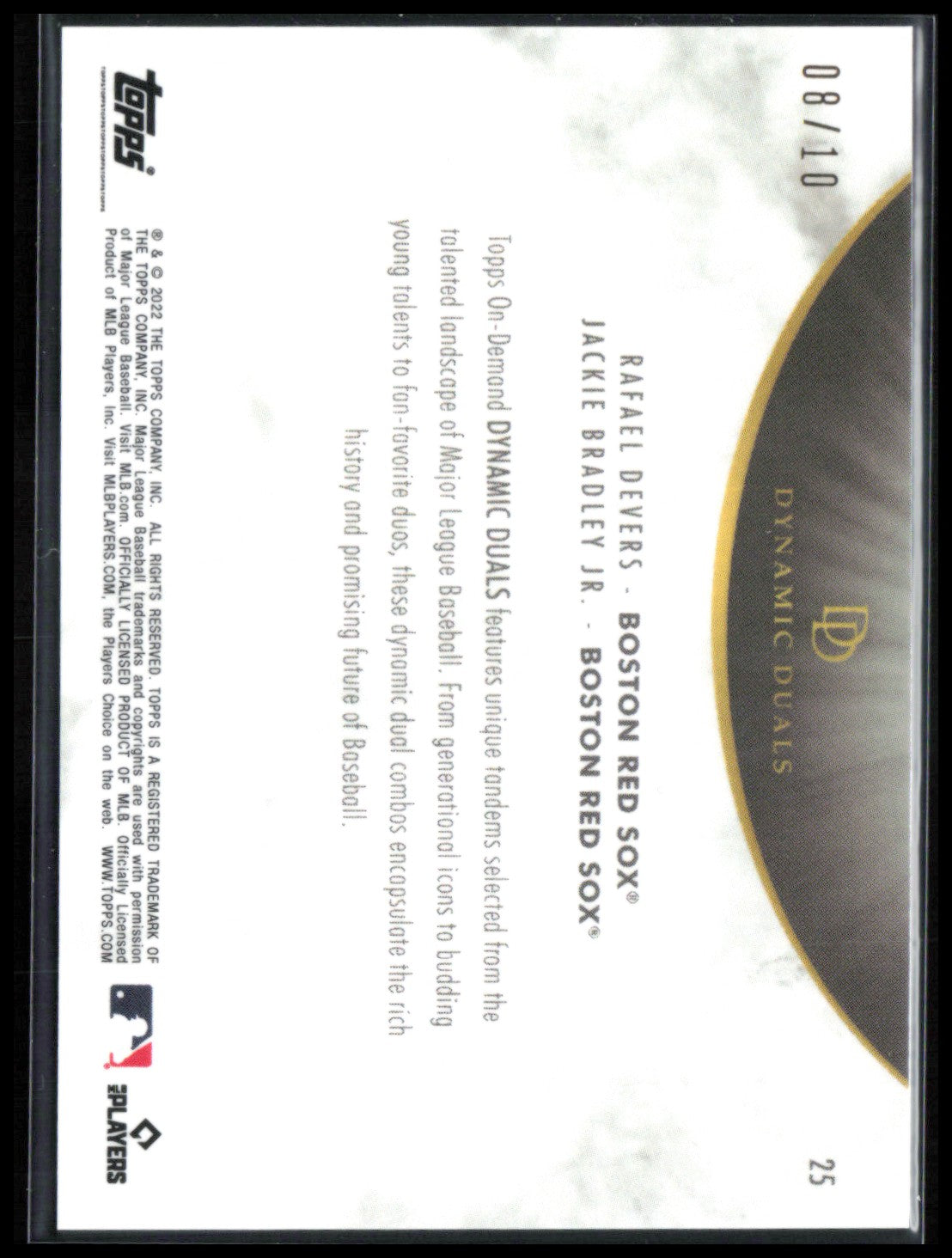 Rafael Devers / Jackie Bradley Jr. /10 Dynamic Duals Red