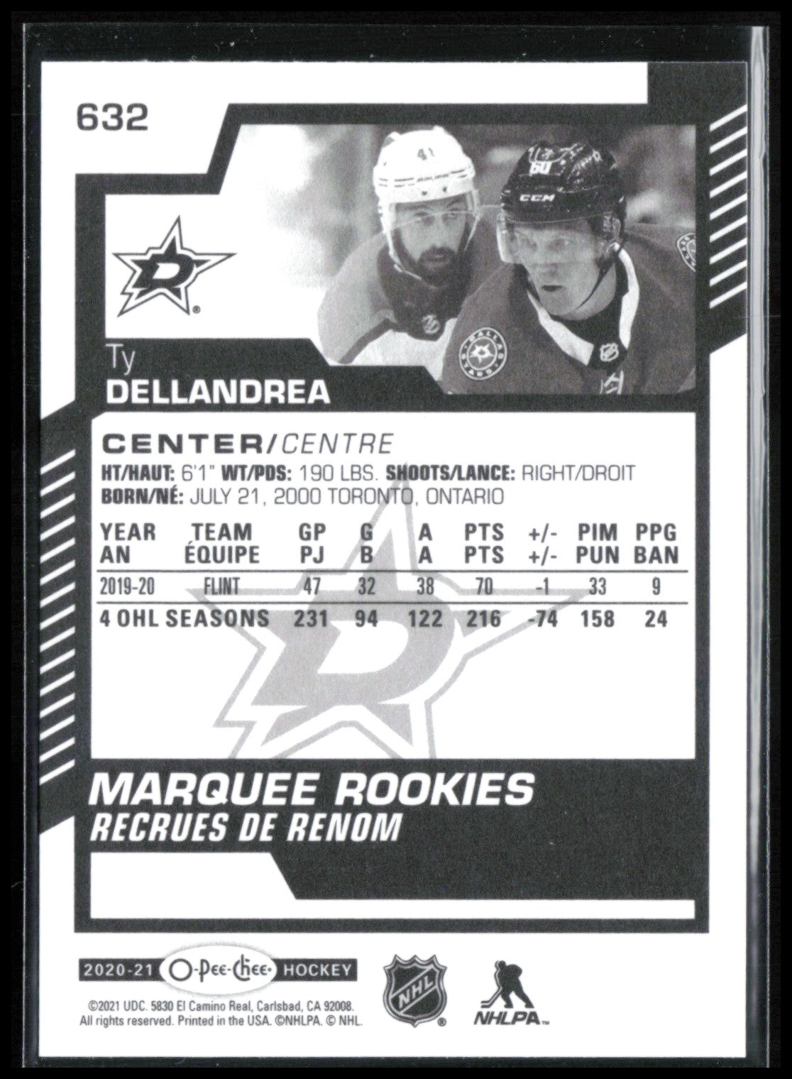 Ty Dellandrea RC Marquee Rookies