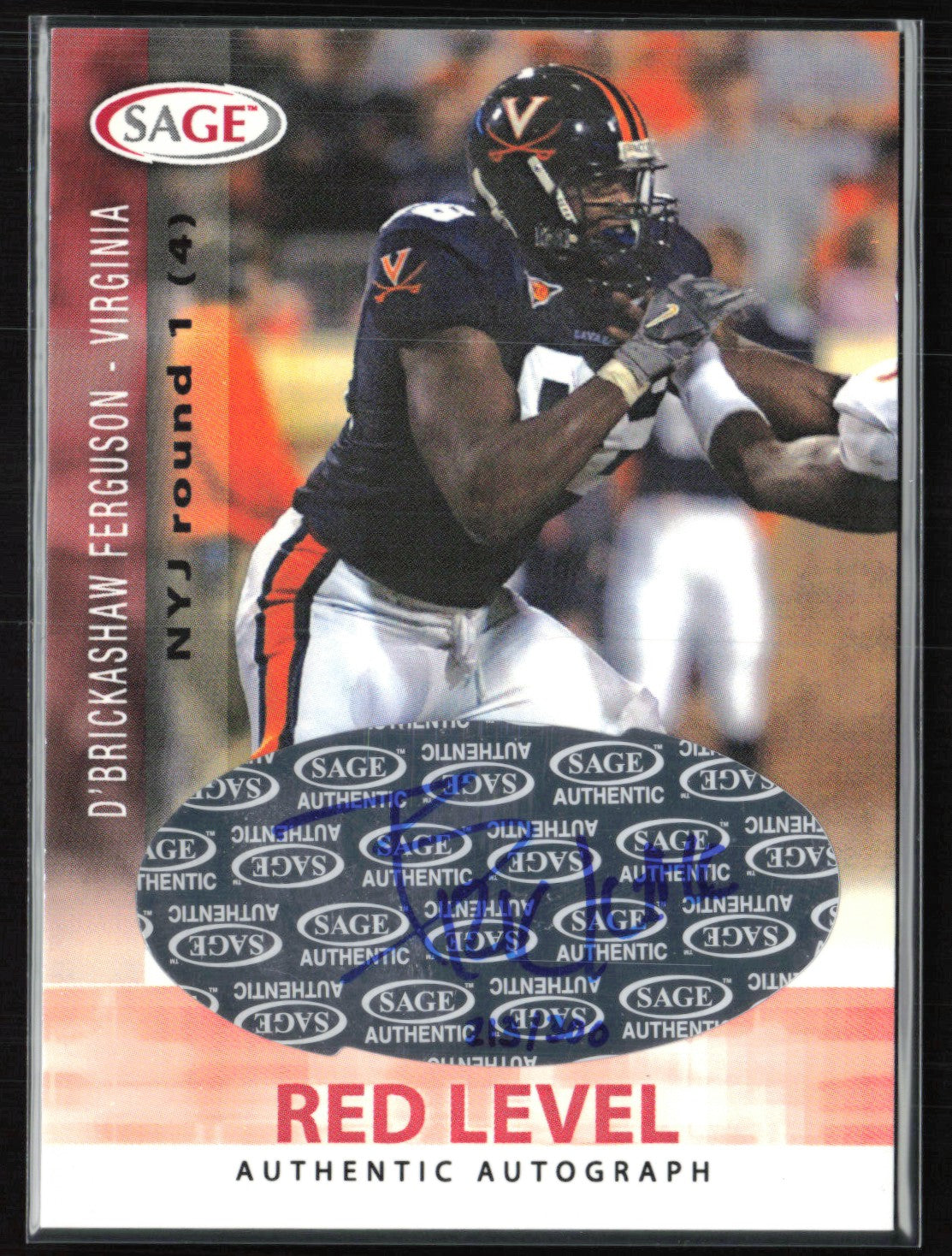 D'Brickashaw Ferguson Auto Red Level Authentic Autograph