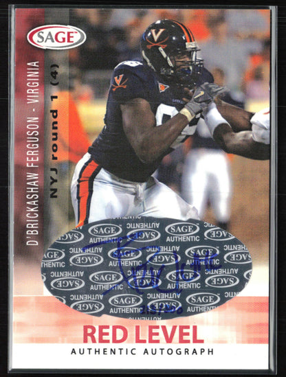 D'Brickashaw Ferguson Auto Red Level Authentic Autograph