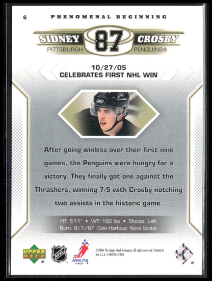 Sidney Crosby Phenomenal Beginning 2005 UD