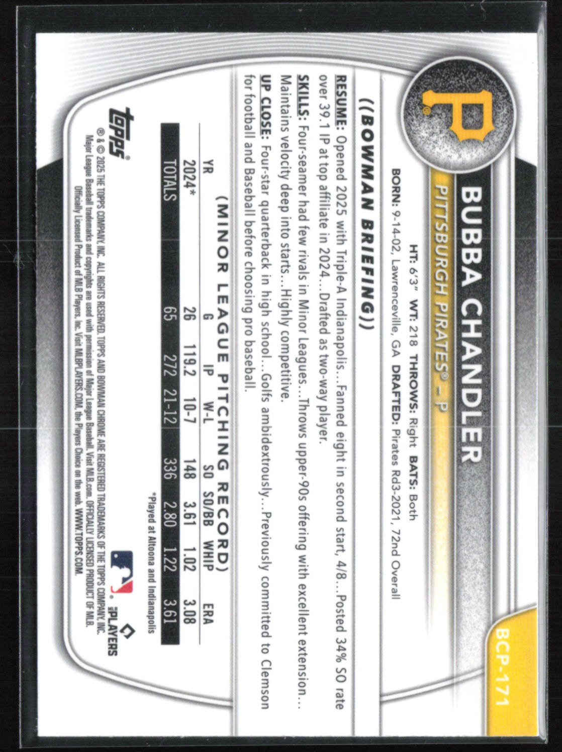 Bubba Chandler Mojo Prospects