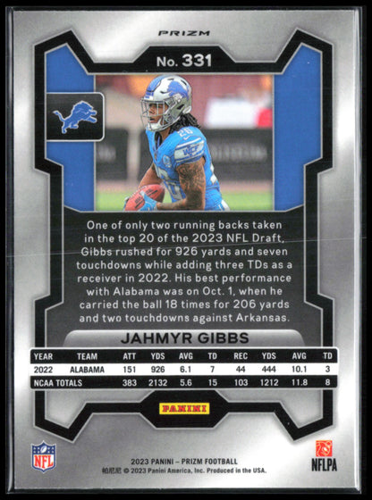 Jahmyr Gibbs RC Green Wave 2023 Prizm