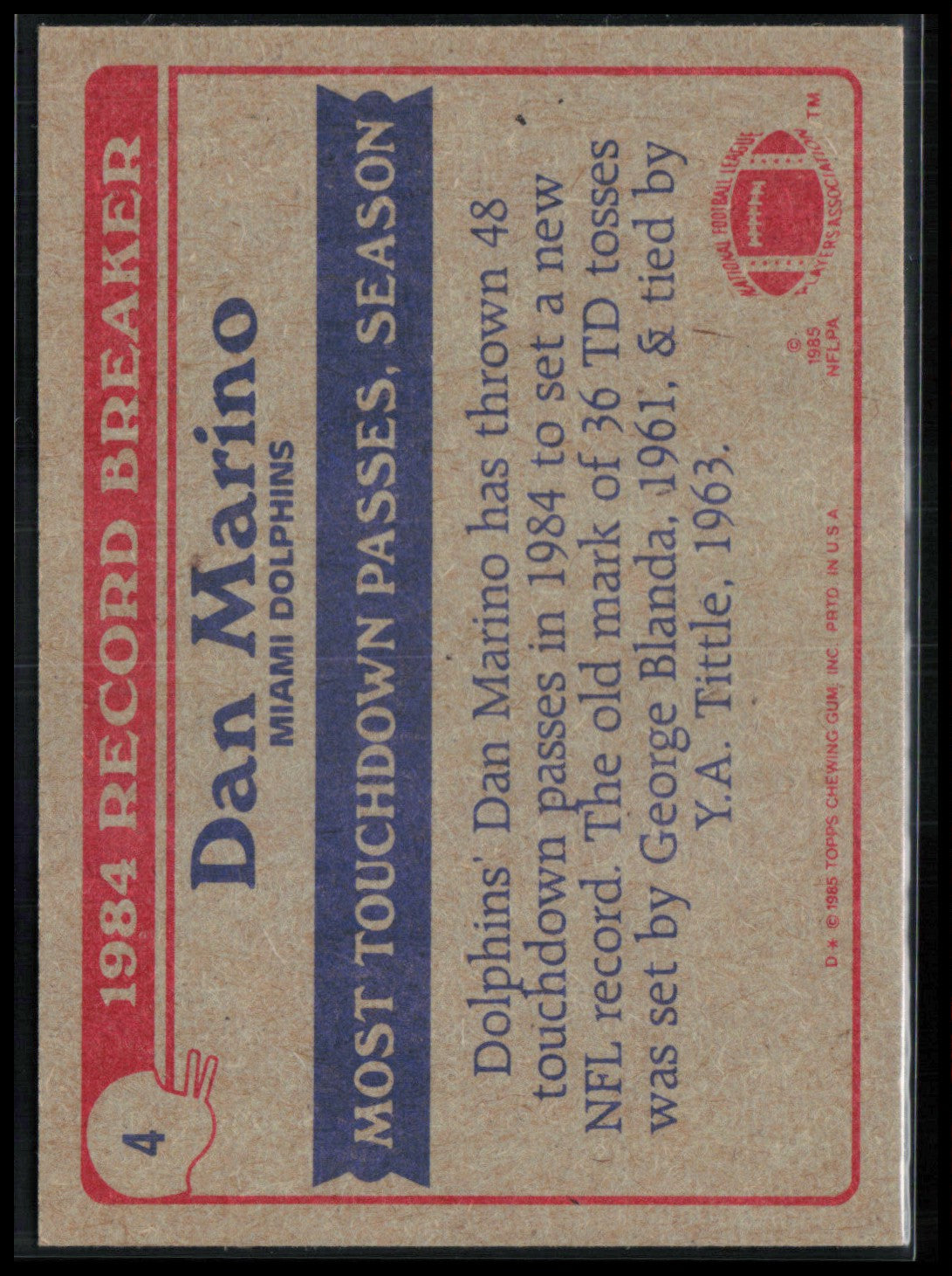 Dan Marino 1985 Topps