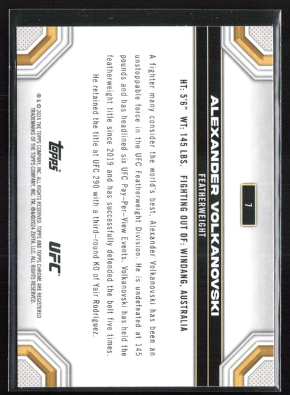 Alexander Volkanovski Purple Refractor