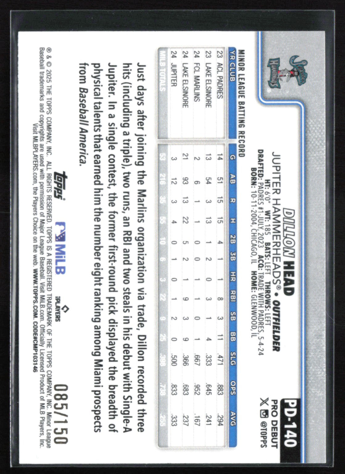 Dillon Head /150 Blue