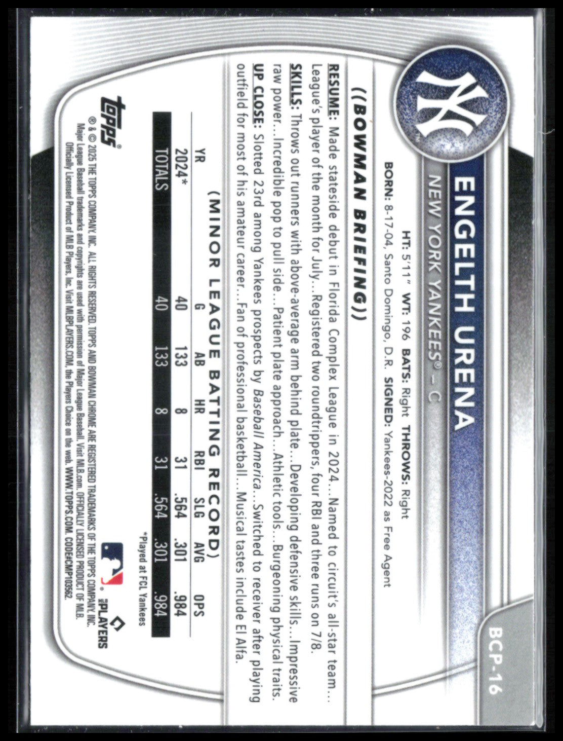Engelth Urena 1st Bowman Mojo
