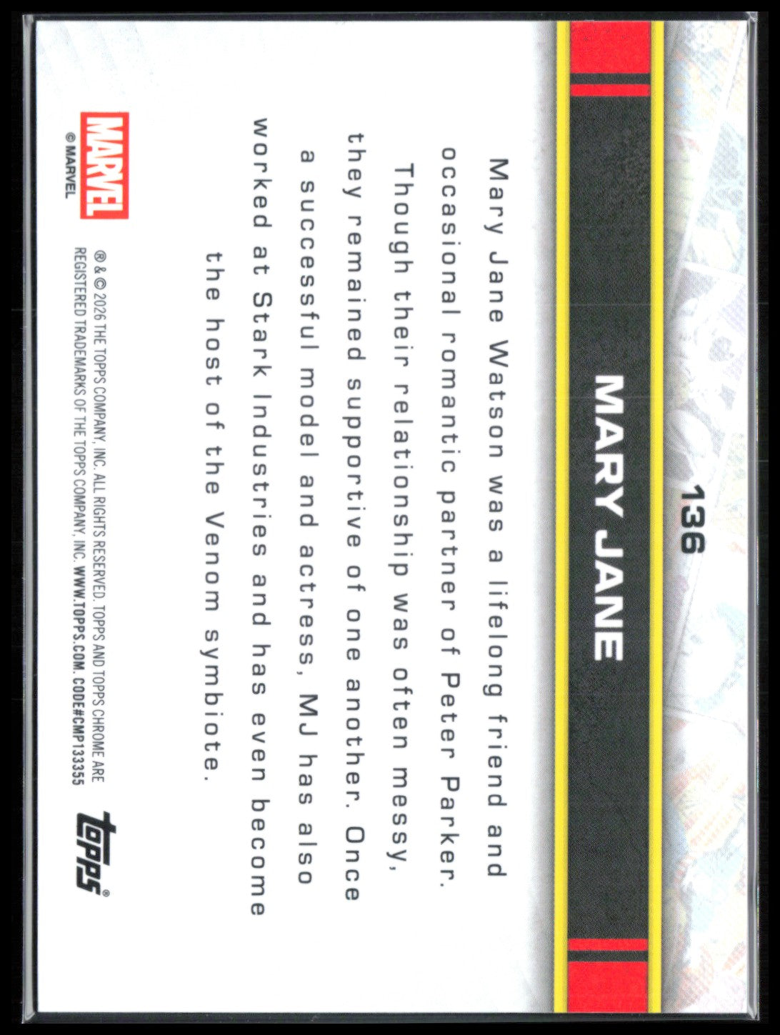 Mary Jane 2026 Marvel Topps Chrome