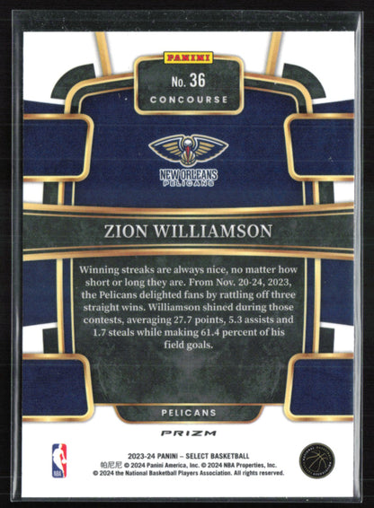 Zion Williamson Tri-Color Prizm