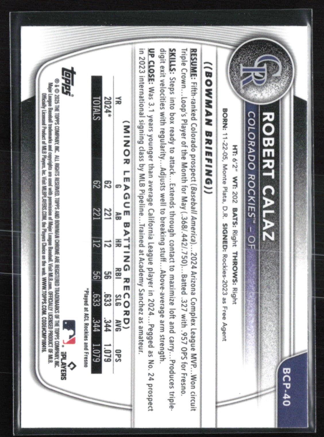 Robert Calaz X-Fractor Prospect