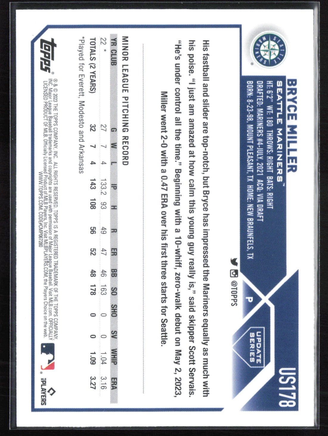 Bryce Miller RC Gold Foil
