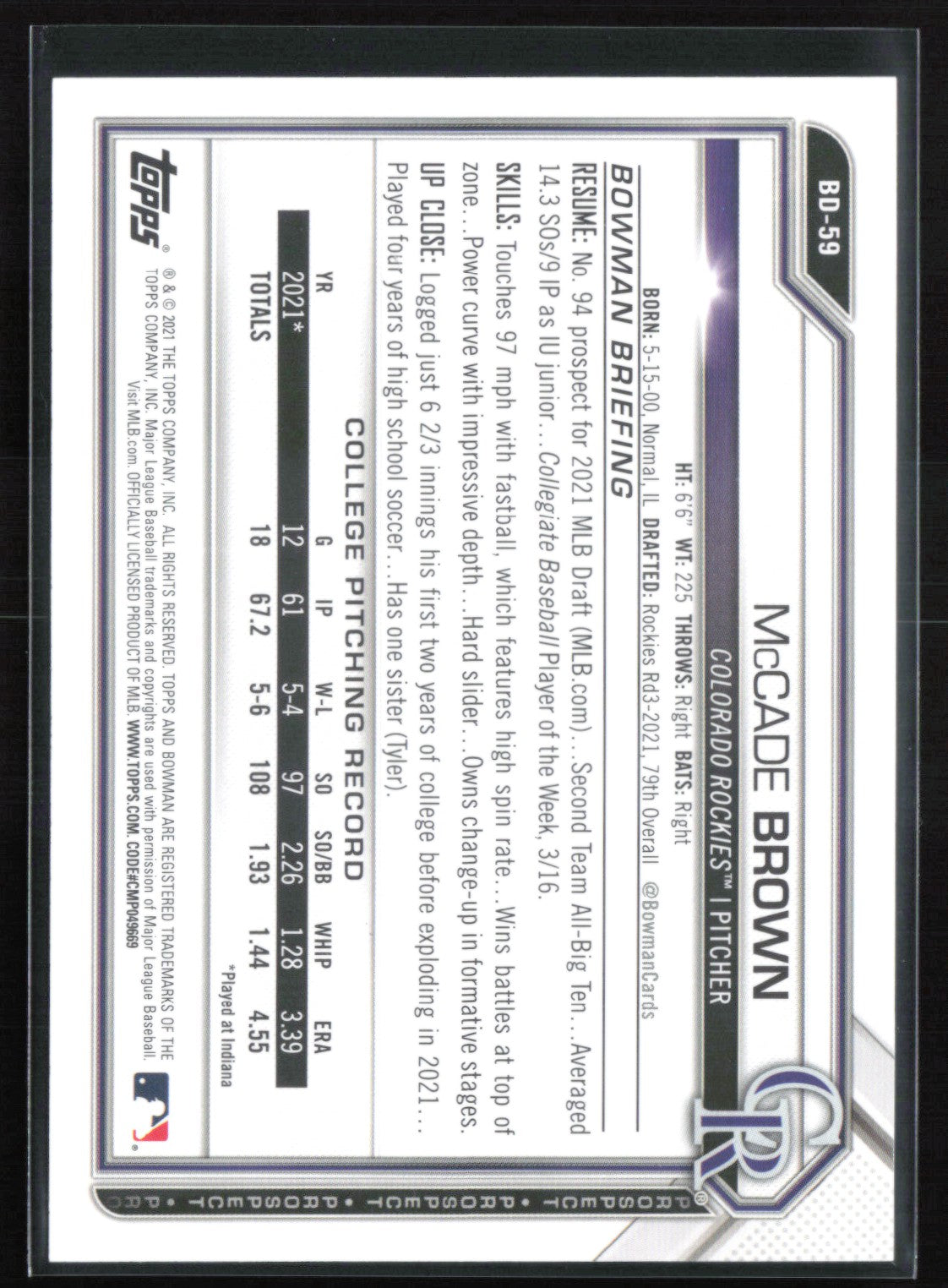 McCade Brown 1st Bowman /199