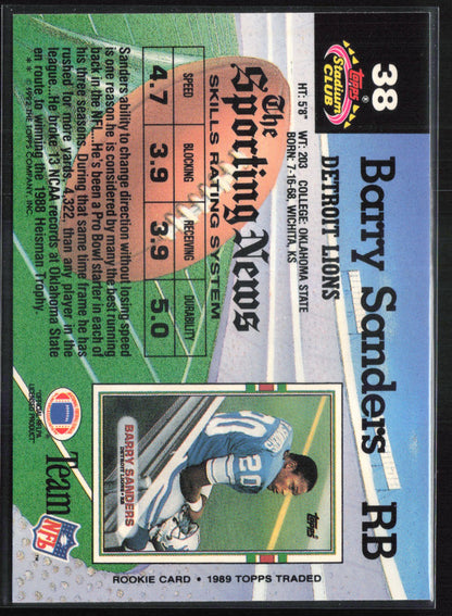 Barry Sanders 1992 Stadium Club