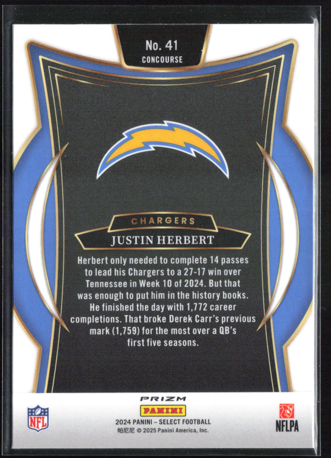 Justin Herbert Black Gold Shock