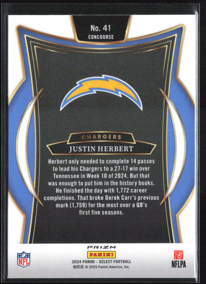 Justin Herbert Black Gold Shock