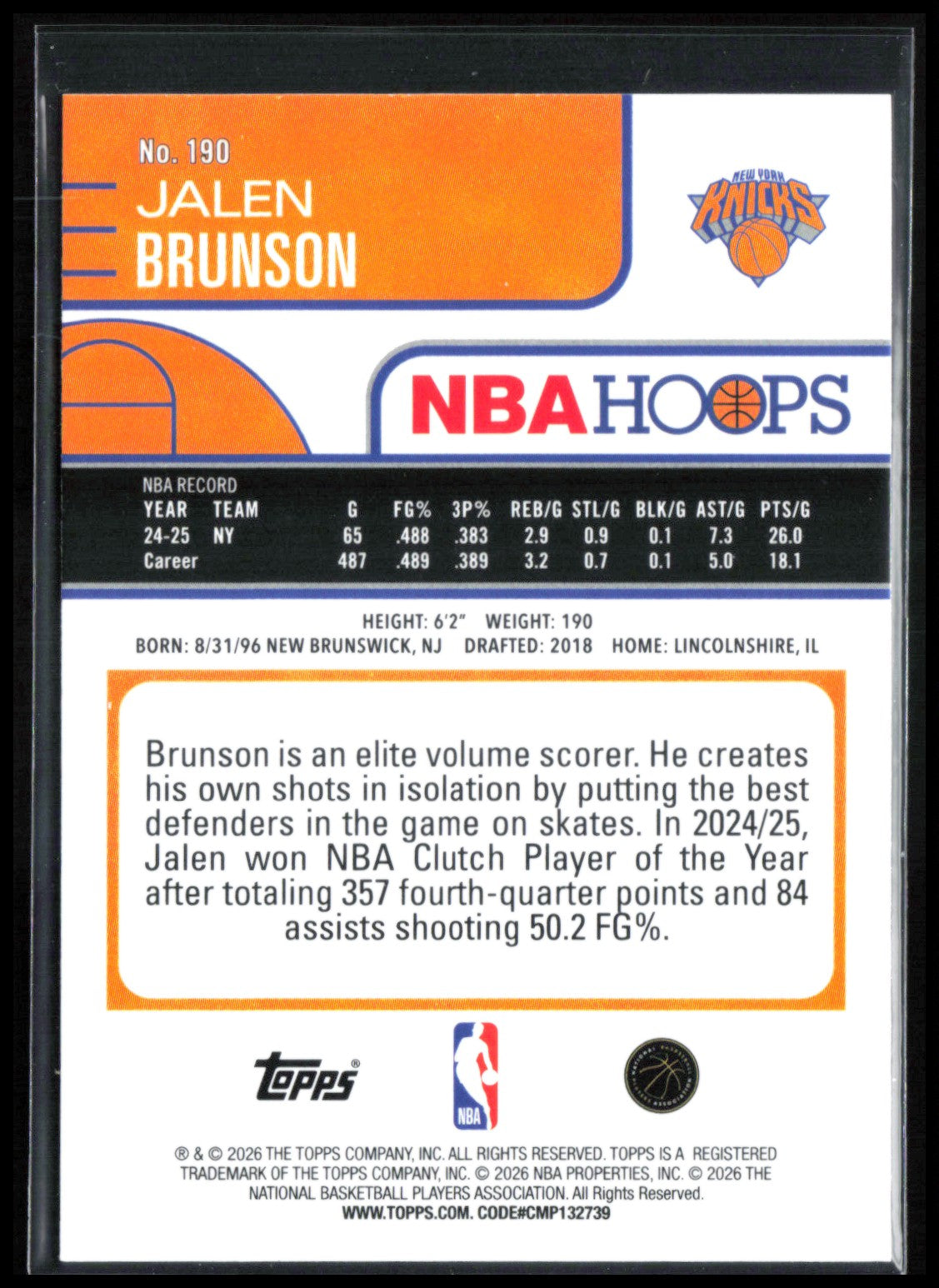 Jalen Brunson 2026 NBA Hoops