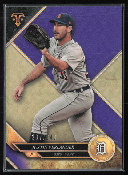Justin Verlander Amethyst /350 2017 Topps Triple Threads