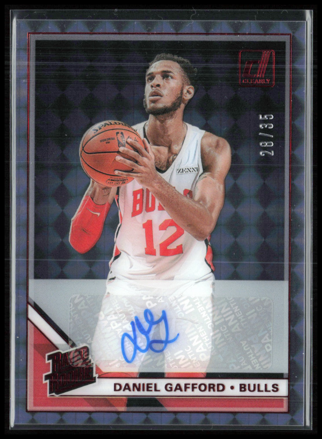 Daniel Gafford Auto /35 Mosaic Parallel 2020 Donruss Clearly