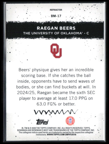 Raegan Beers Bowman Masterpieces 2025-26 Bowman Best U