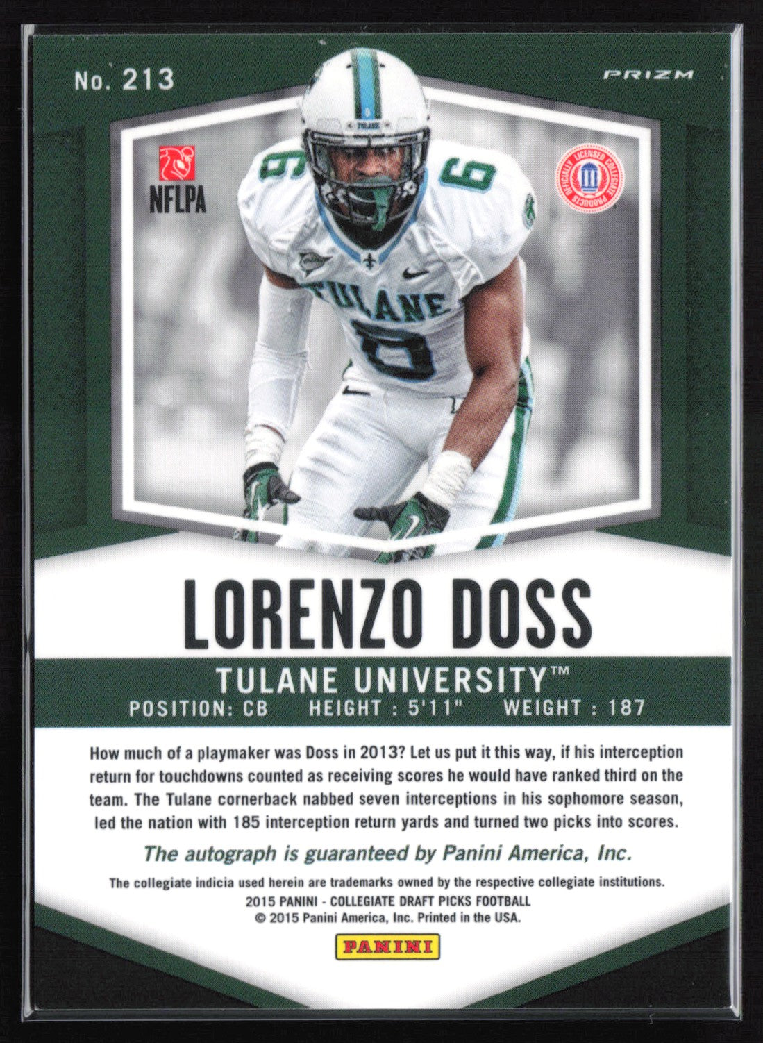 Lorenzo Doss RC Auto Silver Draft Picks