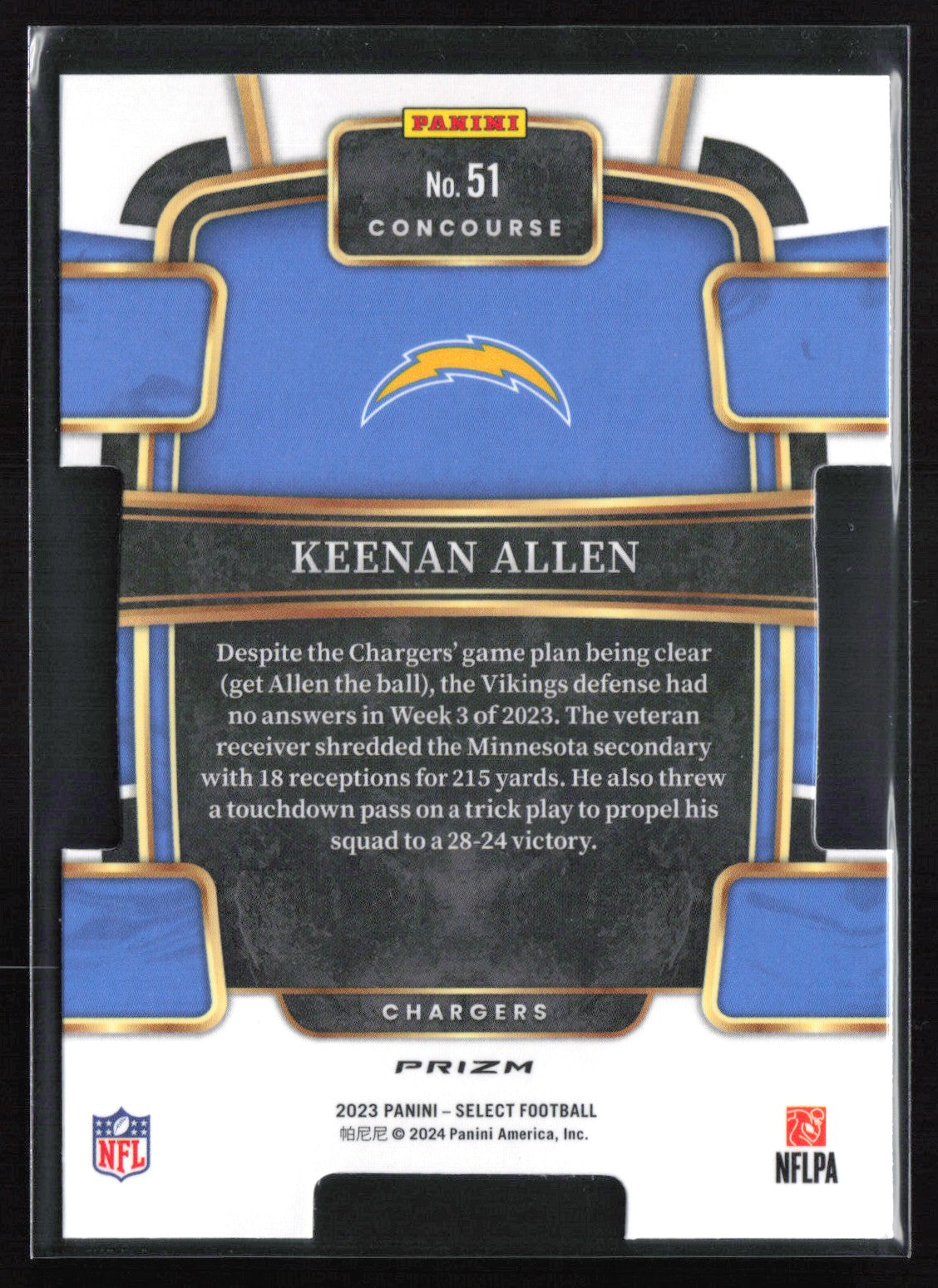 Keenan Allen Red Yellow Die-Cut