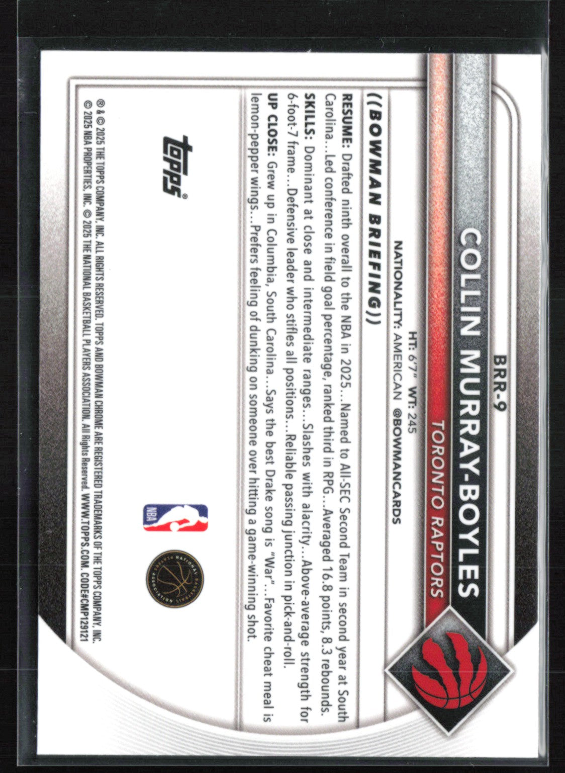 Collin Murray-Boyles RC Red Rookie Logo