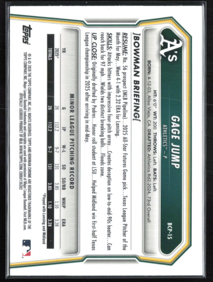 Gage Jump 1st Bowman Chrome