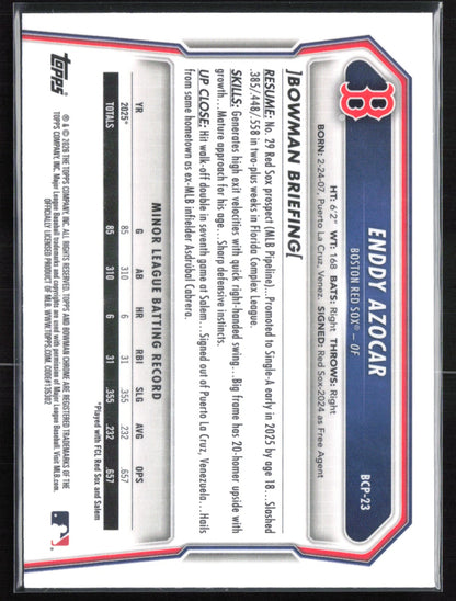 Enddy Azocar 1st Bowman Chrome