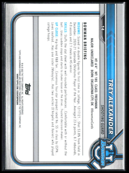 Trey Alexander 1st Bowman Pink