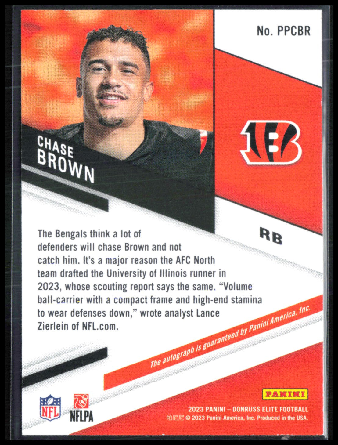 Chase Brown RC Auto Pen Pals 2023 Donruss Eltie