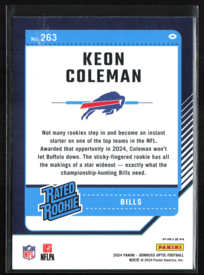 Keon Coleman RC Blue Hyper