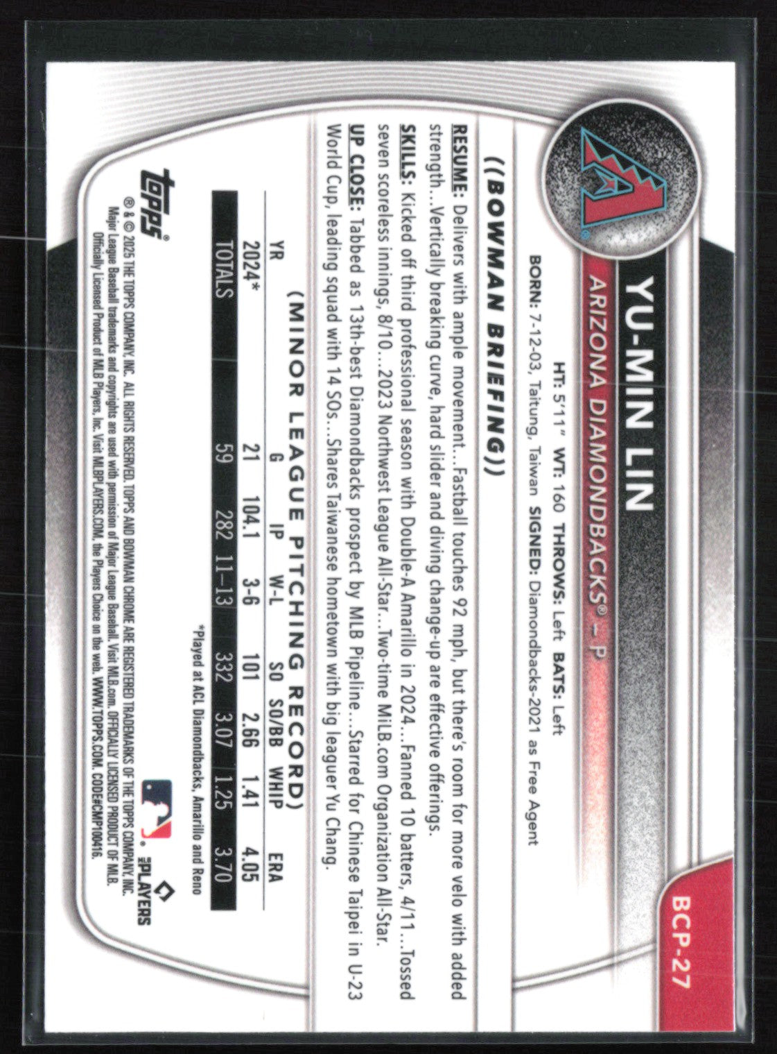 Yu-Min Lin 1st Bowman