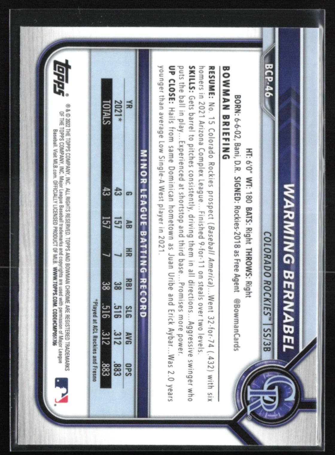 Warming Bernabel 1st Bowman