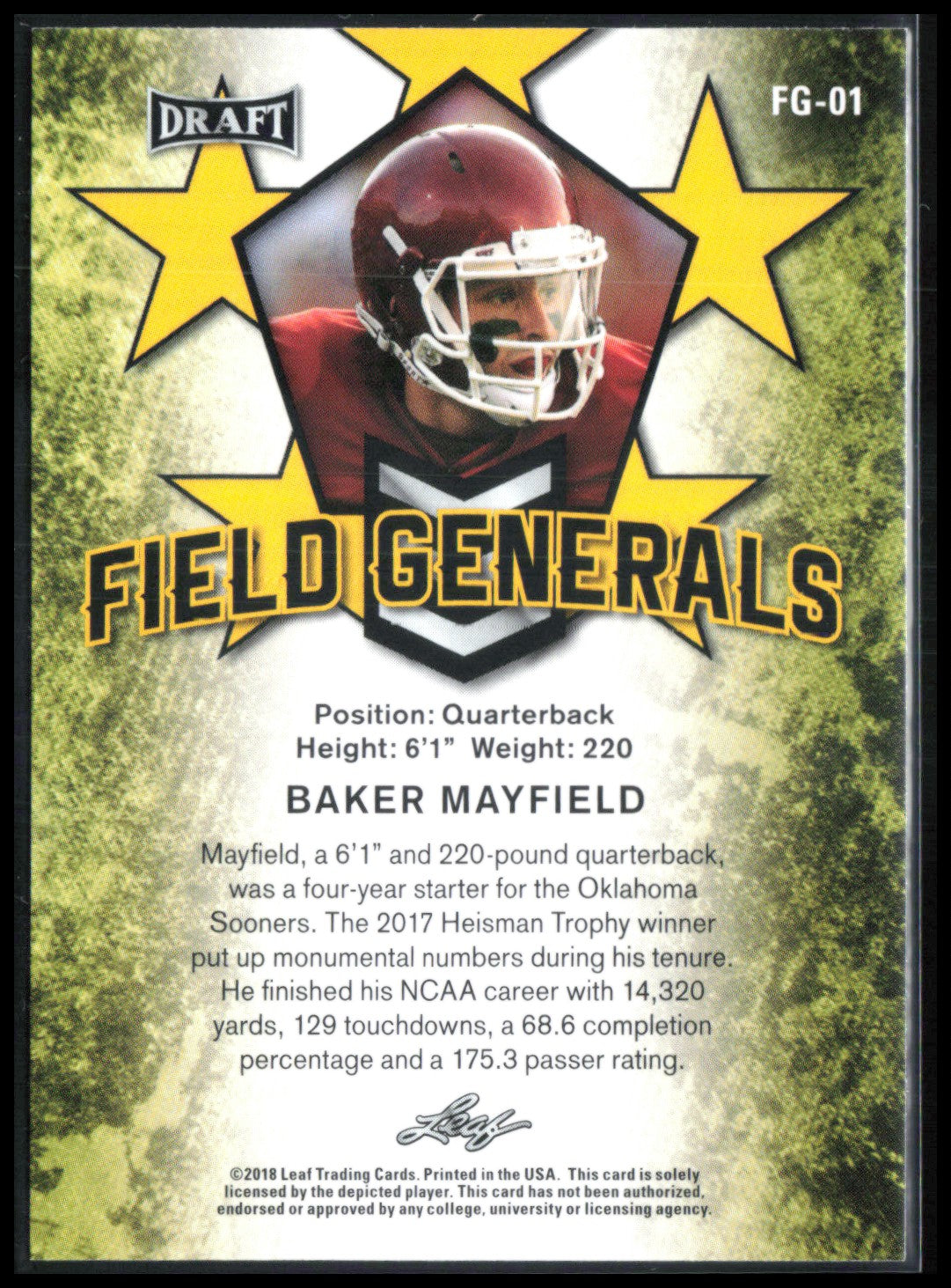 Baker Mayfield Field Generals