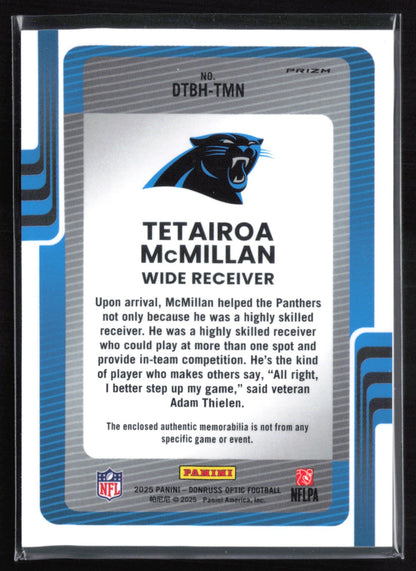 Tetairoa McMillan RC Blue Hyper Mem Donruss Threads