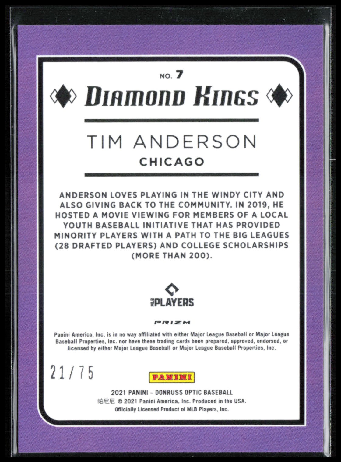 Tim Anderson Blue Holo /75