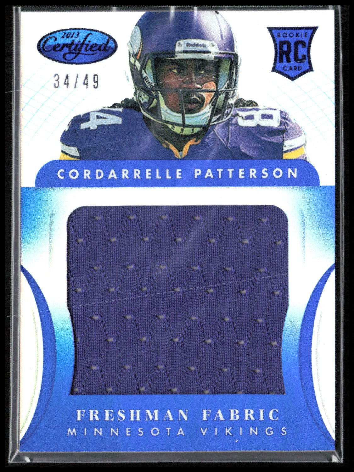 Cordarrelle Patterson RC Jumbo Relic Freshman Fabric /49