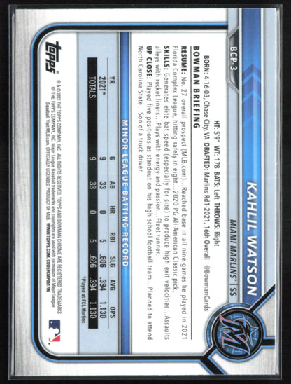 Kahlil Watson 1st Bowman