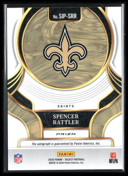 Spencer Rattler Auto Silver 2025 Panini Select Signatures Prizm