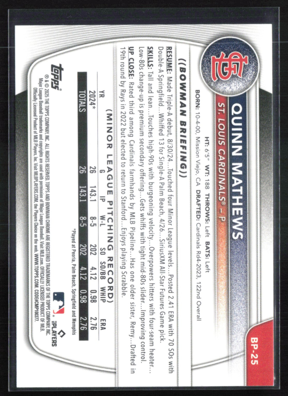 Quinn Mathews 1st Bowman