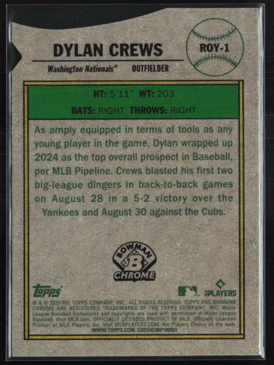Dylan Crews RC Die-Cut